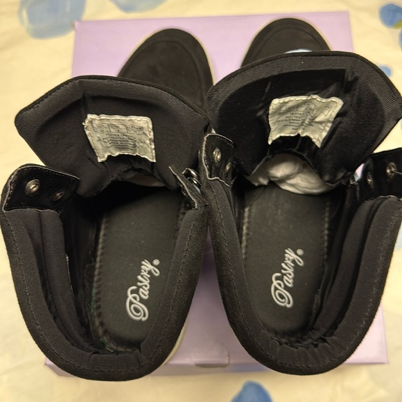 Pastry Riverside sz10 women hi-top dance walking sneaker black suede blue laces - Picture 8 of 16